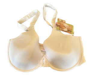 Cabernet Bra Womens 36D White Full T-Shirt Front Close Underwire Padded NWT